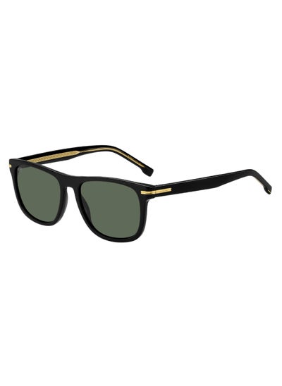 Buy Men's UV Protection Rectangular Shape Acetate Sunglasses BOSS 1626/S GREEN 43 - Lens Size: 42.8 Mm - Black in UAE