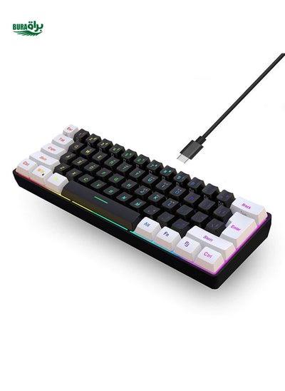 Buy HXSJ Hxsj 61-key Membrane Wired Keyboard With Separated Key Cap And Key Line, Two-color Injection Molding, Suitable For Gaming, Home, Office, Usb Plug And Play Computer Keyboard V700 in UAE