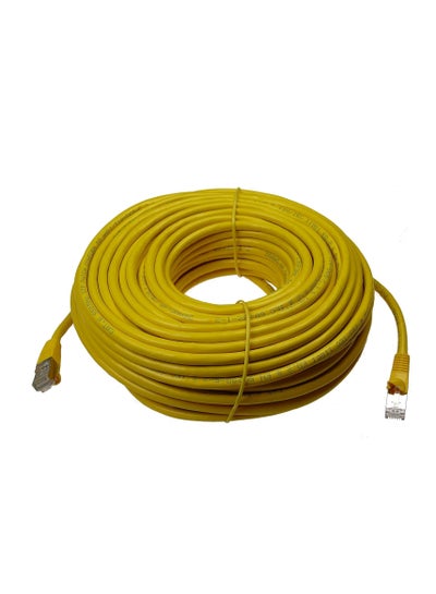 Buy Ethernet Network Lan RJ45 Cat6e PRO Internet Router Cable Patch PC Modem Lead Yellow Colour (25m) in Egypt