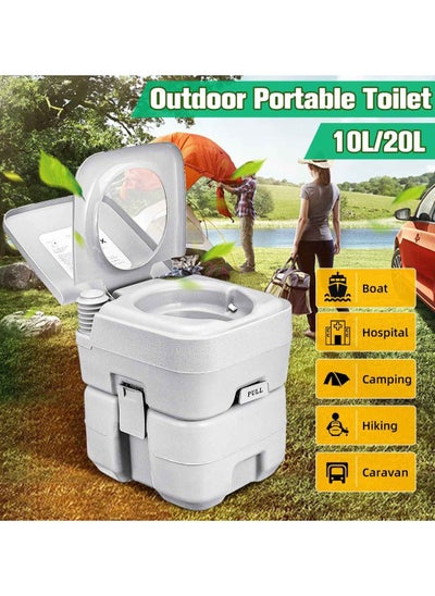 اشتري Portable Camping Water 5 Gallon 20 Liter Travel Camping Hiking Outdoor Indoor Porta Potter, Gray في الامارات