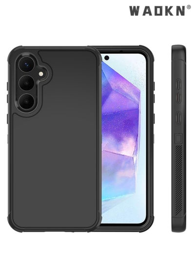 Buy Defender Case for Samsung Galaxy A55 5G,Samsung A55 Phone Case Heavy Duty Shockproof Dustproof 3 in 1 Rugged Protective Bumper Cover for Galaxy A55 5G Black in UAE