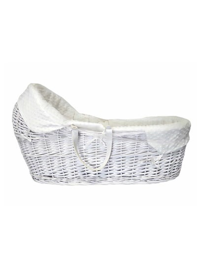 Buy White Wicker Moses Basket with mosquito net in Saudi Arabia