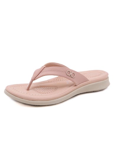 اشتري Casual Metal Clip Soft Sole Slippers Pink في الامارات