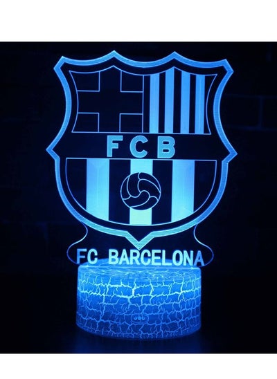 Buy Five Major League Football Team 3D LED Multicolor Night Light Touch 7/16 Color Remote Control Illusion Light Visual Table Lamp Gift Light Team Barcelona in UAE