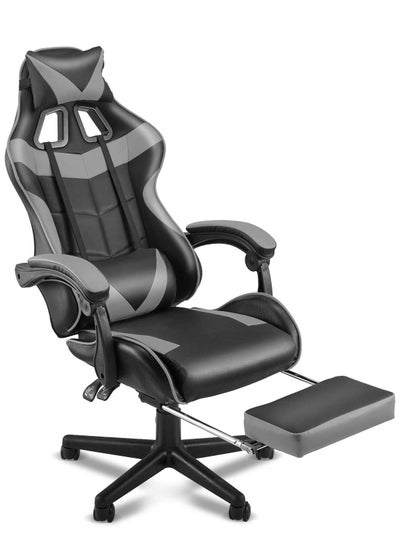 Buy Gaming Chair Ergonomic Office Chair Computer Chair with 3D Armrest PU Leather PC Chair with Footrest in UAE