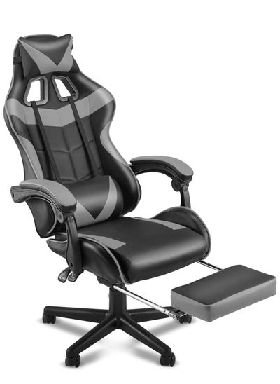 Buy Gaming Chair Ergonomic Office Chair Computer Chair with 3D Armrest PU Leather PC Chair with Footrest in UAE