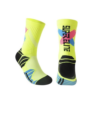 اشتري M MIAOYAN high-tube professional men's and women's actual combat basketball socks towel bottom thickened shock-absorbing high-top tide socks sports elite socks في السعودية