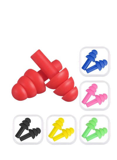 اشتري Silicone Swimming Ear Plugs, Assorted Colors, 6 Pairs في السعودية