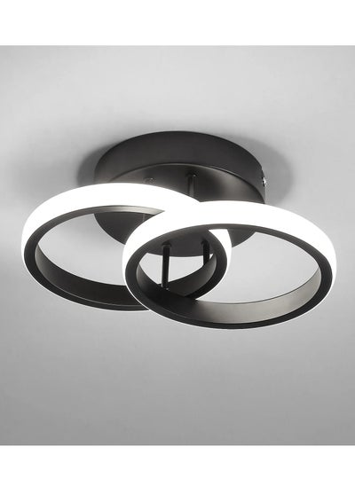 Buy Small LED Ceiling Lamp, Bedroom Ceiling Lamp  LED Plafon Double Ring Ceiling, Black Living Room Ceiling Lamps in Saudi Arabia