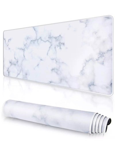 Buy White Marble Gaming Mouse Pad - Extended Size 80 x 30 CM in Egypt