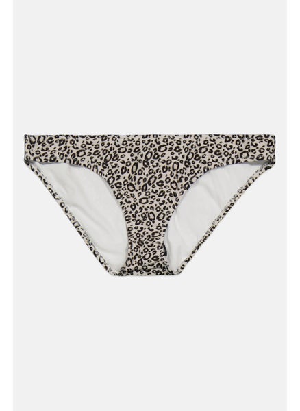 اشتري Women Animal Printed Bikini Bottom, White/Black Combo في الامارات