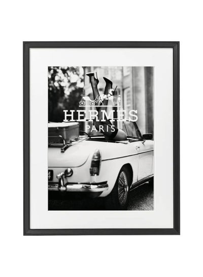 Buy Hermes Paris Fashion Poster With Frame 50x40 cm in UAE