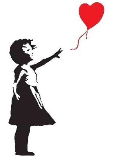 Buy Girl with Heart Balloon Vinyl Wall Art Sticker 120cm H X 60cm W in UAE