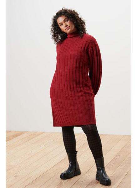 اشتري Women Textured Sweater Dress, Maroon في الامارات