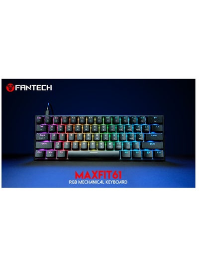 Buy VanTech Maxfit 61 Wired Frost 60% RGB Hot-Swappable Mechanical Gaming Keyboard - Clicky Blue Switch Otimo - Black in UAE