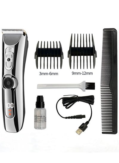 Buy Professional men's hair clipper LED display wireless hair kit waterproof and USB rechargeable beard trimmer gift for dad boyfriend husband in Saudi Arabia