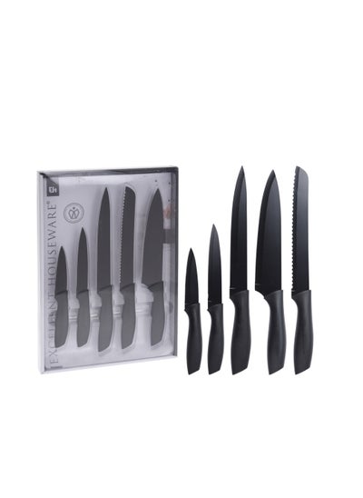 Buy Knife Set Of 5Pcs Black in UAE