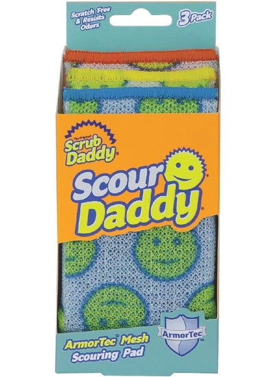 Buy Scour Daddy Multi Surface ArmourTec Mesh Scouring Pad, Absorbent, Soft in Warm Water, Firm in Cold, Scratch Free, Odor Resistant, Easy to Clean, Multicolour, Set Of 3. in UAE