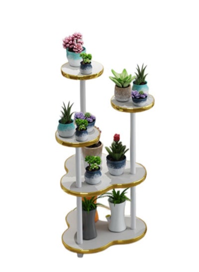 Buy 5 Tier Light Luxury Nordic Style Wood Floor Standing Flower Pot Plant Rack For Living Room Balcony in Saudi Arabia