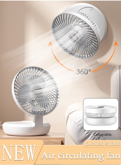 Buy Table Air Circulator Fan Mini Personal 3 Speeds Portable Table Fan 90° Adjustable Tilt Desk Fan with Hook Wall Mounted Fan for Whole Room Home Bedroom Office in UAE