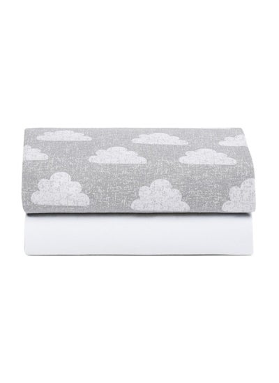 Buy Pack Of 2 Cotton Crib Fitted Sheets, Cloud Nine in UAE