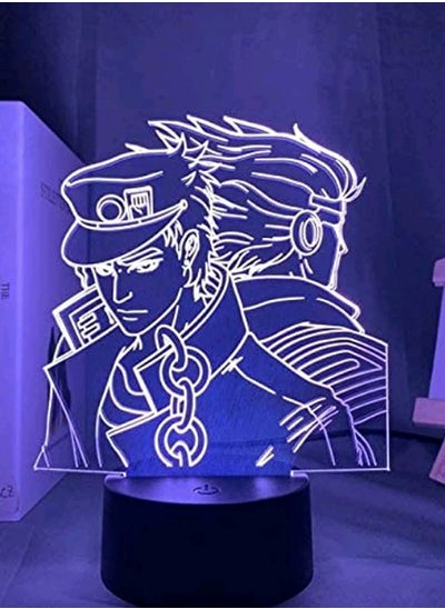 اشتري مصباح LED ثلاثي الأبعاد الوهمي ، مصباح ليلي من JoJo's Bizarre Adventure Anime Night Light مع جهاز تحكم عن بعد 16 لونًا ، مصباح طاولة يعمل بالطاقة USB ، ديكور منزلي لغرفة النوم ، هدية أعياد في الامارات