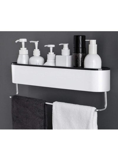 اشتري Bathroom Shelf Space 1 Layer Storage Rack Wall-mounted Multi-function Toiletries Storage Rack Bathroom Storage Rack Toilet Vanity Shower Room Shelf" (Black) في الامارات