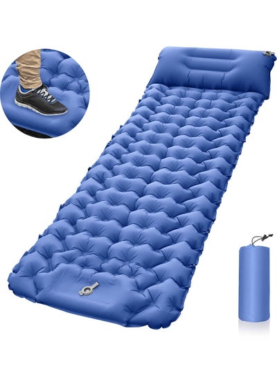 اشتري Camping Sleeping Pad, Extra Thickness 3.9 Inch Inflatable Sleeping Mat with Pillow Built-in Pump, Compact Ultralight Waterproof Camping Air Mattress for Backpacking, Hiking, Tent في السعودية