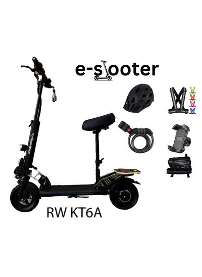 Buy E Scooter for Adults Rohan Wings KT6A, 3000W Motor, 48V 13AH LT Battery, 70km/h Speed, 35-40km Range, with RGB lights on skate board and Mud guards, Foldable, Display Meter, Bluetooth Speaker, Helmet, Safety Belt, Mobile Holder, Pump, Tool Kit in UAE