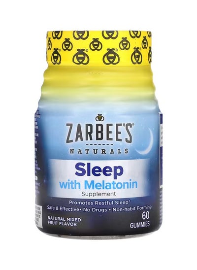 Buy Sleep with Melatonin Natural Mixed Fruit 60 Gummies in Saudi Arabia