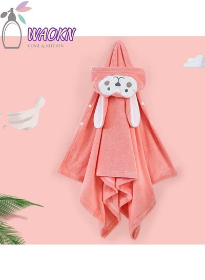 Buy 3D Cartoon Long-eared Monkey Hooded Baby Colourful Soft Cloak Microfiber Bath Towel For Kids Coral Velvet Thickened Absorbent Baby Bath Hooded Bath Towel Cape in Saudi Arabia