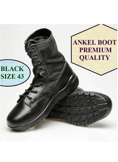 Buy Anti-Slip 1-Pair Ultra Light Waterproof Fabric Breathable Combat Boots,Men's Outdoor Desert Boots Shoes,Mesh Light Military Fans Shoes,Size 43 Black in UAE