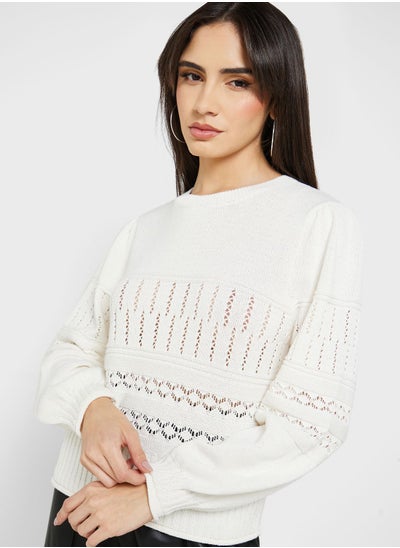 اشتري Crew Neck Knitted Sweater في الامارات