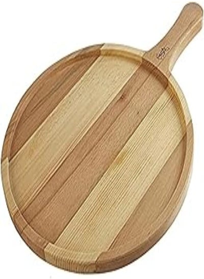 Buy SAS Round Wooden Cutting Board with Handle - Beige in Egypt