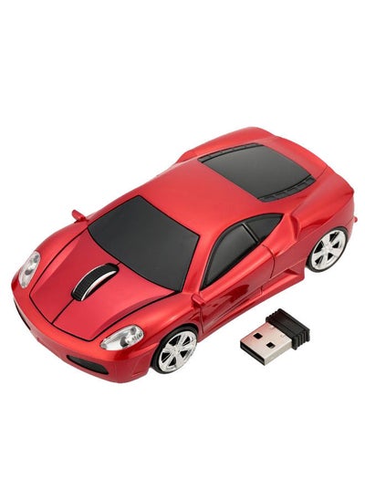 Buy Car Shaped Wireless Optical Mouse With Receiver Red/Black/Silver in Saudi Arabia