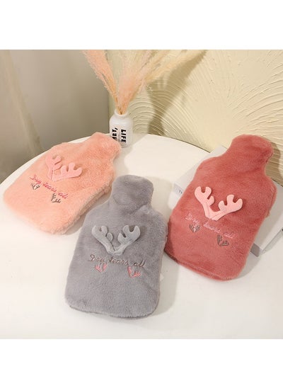 اشتري Hot Water Bottle with Soft Hand Pocket Cover, Soft Plush Hand Waist Warmer Cover 2L Large Capacity - Hot Water Bag for Pain Relief, Neck & Shoulders, Feet Warmer, Menstrual Cramps, Hot & Cold في الامارات