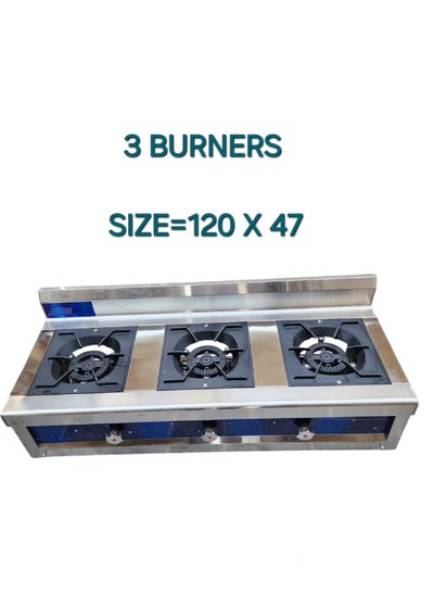 Buy Commercial Gas Cooking Stove Outdoor Kitchen Free Standing Stove 3 High Power Burner in UAE