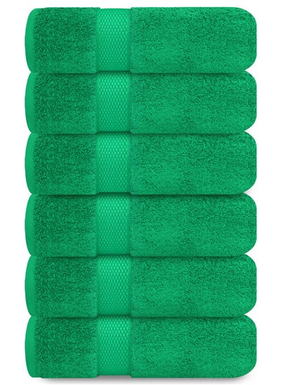 اشتري Premium Green Hand Towels - Pack of 6, 41cm x 71cm Bathroom Hand Towel Set, Hotel & Spa Quality Hand Towels for Bathroom, Highly Absorbent and Super Soft Bathroom Towels by Infinitee Xclusives في الامارات