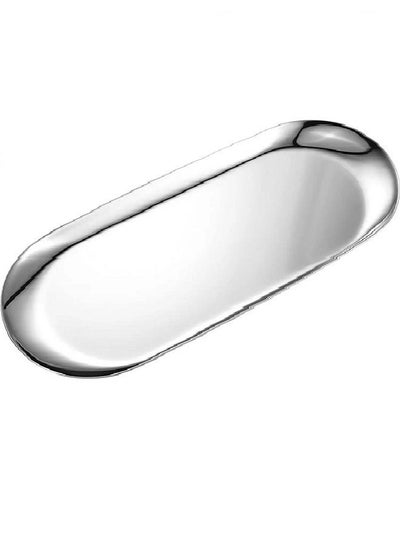 Buy Silver Metal Dresser Tray for Small Jewelry Cosmetics Watch Fragrance Keys - Oval in Saudi Arabia