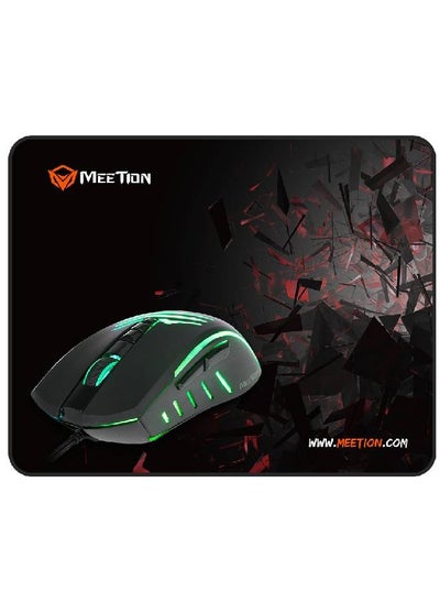 Buy Meetion Gaming Mouse+ Pad, C011 (2 IN 1)  - Black in Egypt