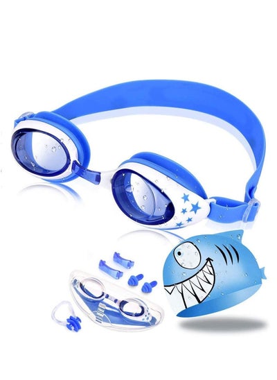 Buy Kids Swimming Goggles Junior Children Girls Boys Early Teens Age 2-7, with Anti-Fog, Waterproof, UV Protection, Crystal Clear Wide Vision with Case, Nose Clip in Saudi Arabia