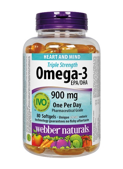 Buy WEBBER NATURALS  TRIPLE STRENGTH OMEGA 3 SG 80 in UAE