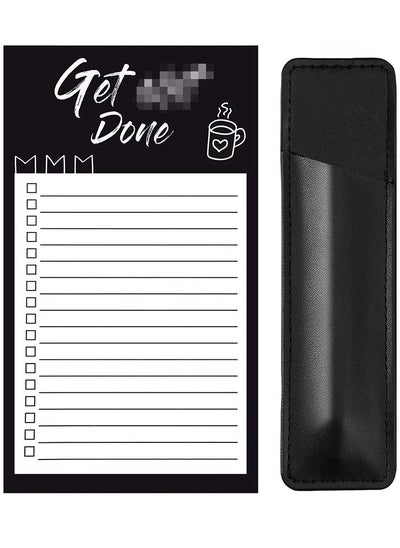 Buy 2-Piece Refrigerator Magnetic sticky Notes Set is Suitable For Home And Office White/Black in UAE