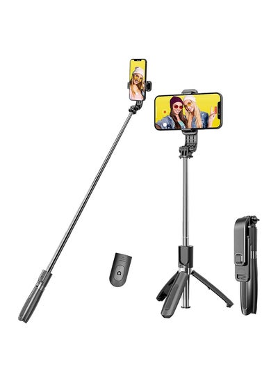 Buy Portable Selfie Stick Tripod with Detachable Wireless Remote, 3 in 1 Extendable Selfie Stick Phone Holder for iPhone 13/12/12 Pro/12 Pro Max/11/11 Pro/X/XR/XS/8/7/6S in UAE