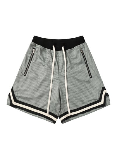 Buy Mens Plus Size Breathable Mesh Shorts Summer 2024 FG050 Gray in Saudi Arabia