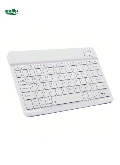 Buy Ultra-Slim Bluetooth Keyboard Portable Mini Wireless Keyboard Rechargeable Compatible With Apple IPad IPhone Samsung Tablet Phone Smartphone IOS Android Windows (White) in Saudi Arabia