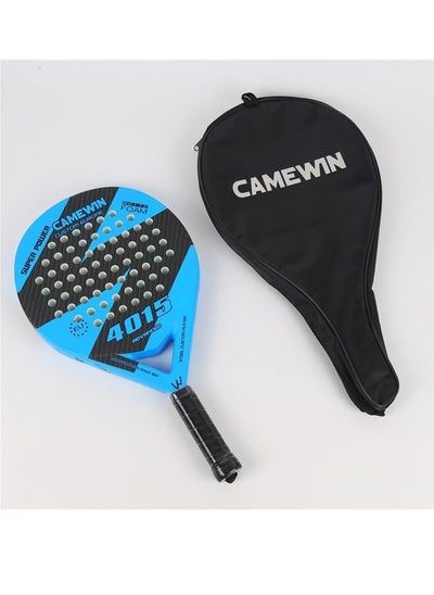 Buy Padel Tennis Racket Carbon Fiber Pop Paddle Tennis Racquets Professional Beach Padel Racket with Cover Bag - Blue Black in UAE