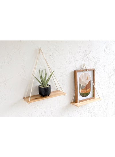 Buy Wooden Wall Shelf, Macrame Shelf, Living Room Decor, Stand Bookshelf. in Egypt