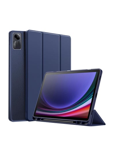 اشتري Smart Case For Xiaomi Redmi Pad SE 11 inch Tablet 2023 Cover with Pencil Holder, Soft TPU Smart Stand Back Cover Auto Wake/Sleep (Blue) في مصر