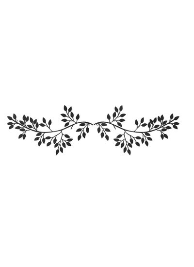 اشتري Metal Tree Leaf Wall Decor Vine Olive Branch Art Wrought Iron Scroll Sculptures Above The Bed, Living Room, Outdoor Decoration Black في السعودية